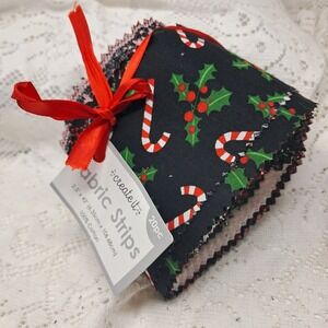 Create It! Christmas Fabric Strips 2.5" x 42" Cotton Holiday Crafting Quilting‎